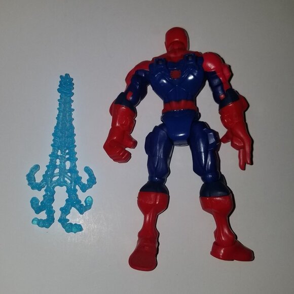 2 Marvel Super Hero Mashers Action Figures Captain America Spiderman + Web Lot - Picture 4 of 8